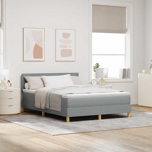 Letto a Sorgente LED Grigio chiaro 160 x 200 cm Tessuto | homemem39
