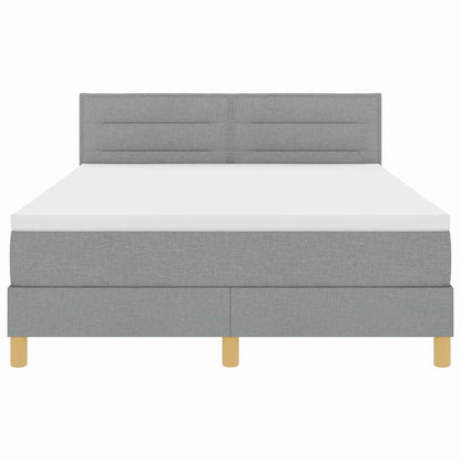 Letto a Sorgente LED con led Grigio chiaro 160 x 200 cm Tessuto