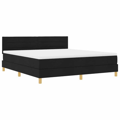 Letto a Sorgente LED con strisce LED Nero 180 x 200 cm Tessuto | homemem39