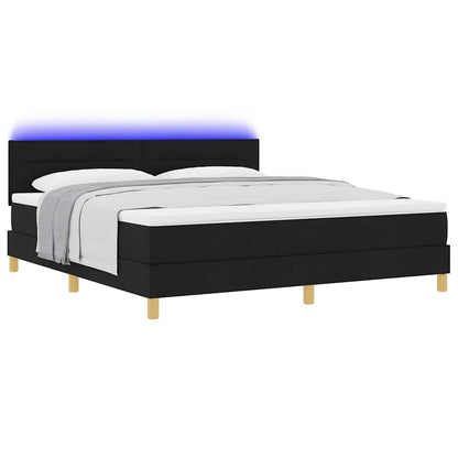 Letto a Sorgente LED con strisce LED Nero 180 x 200 cm Tessuto | homemem39