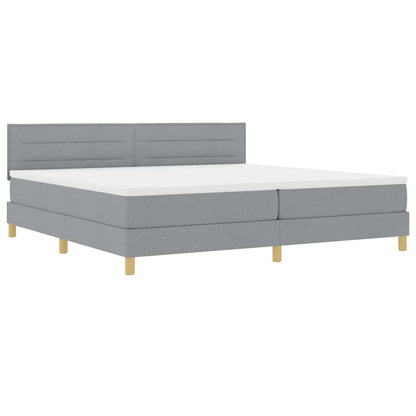 Letto a Sorgente LED Grigio chiaro 200 x 200 cm Tessuto | homemem39
