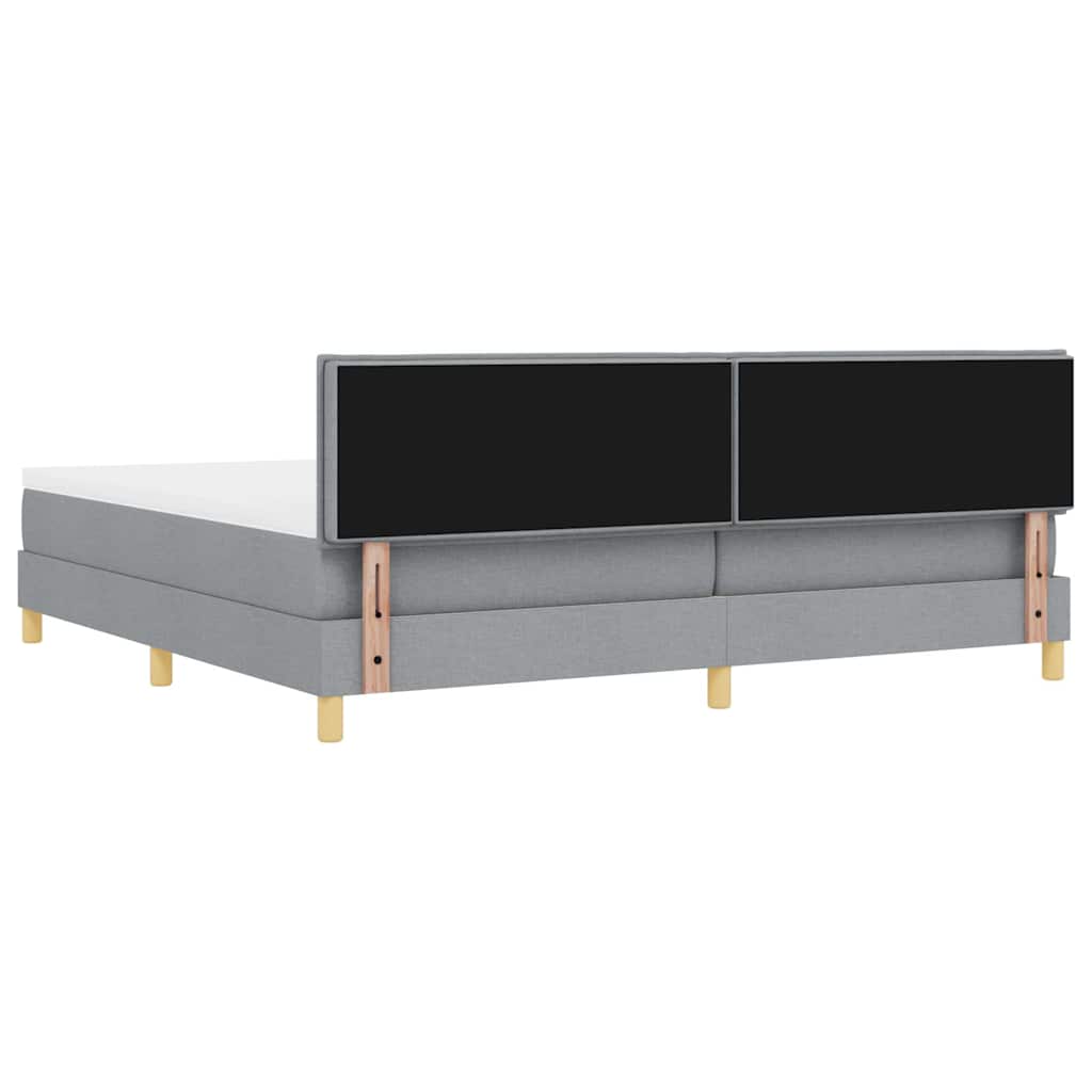 Letto a Sorgente LED Grigio chiaro 200 x 200 cm Tessuto | homemem39