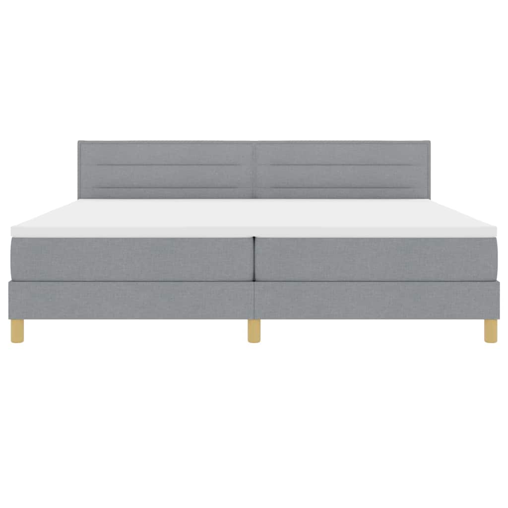 Letto a Sorgente LED Grigio chiaro 200 x 200 cm Tessuto | homemem39