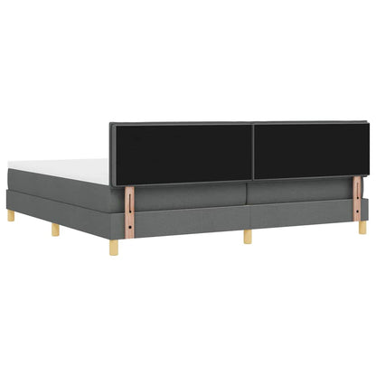 Letto a Sorgente LED Grigio scuro 200 x 200 cm Tessuto | homemem39
