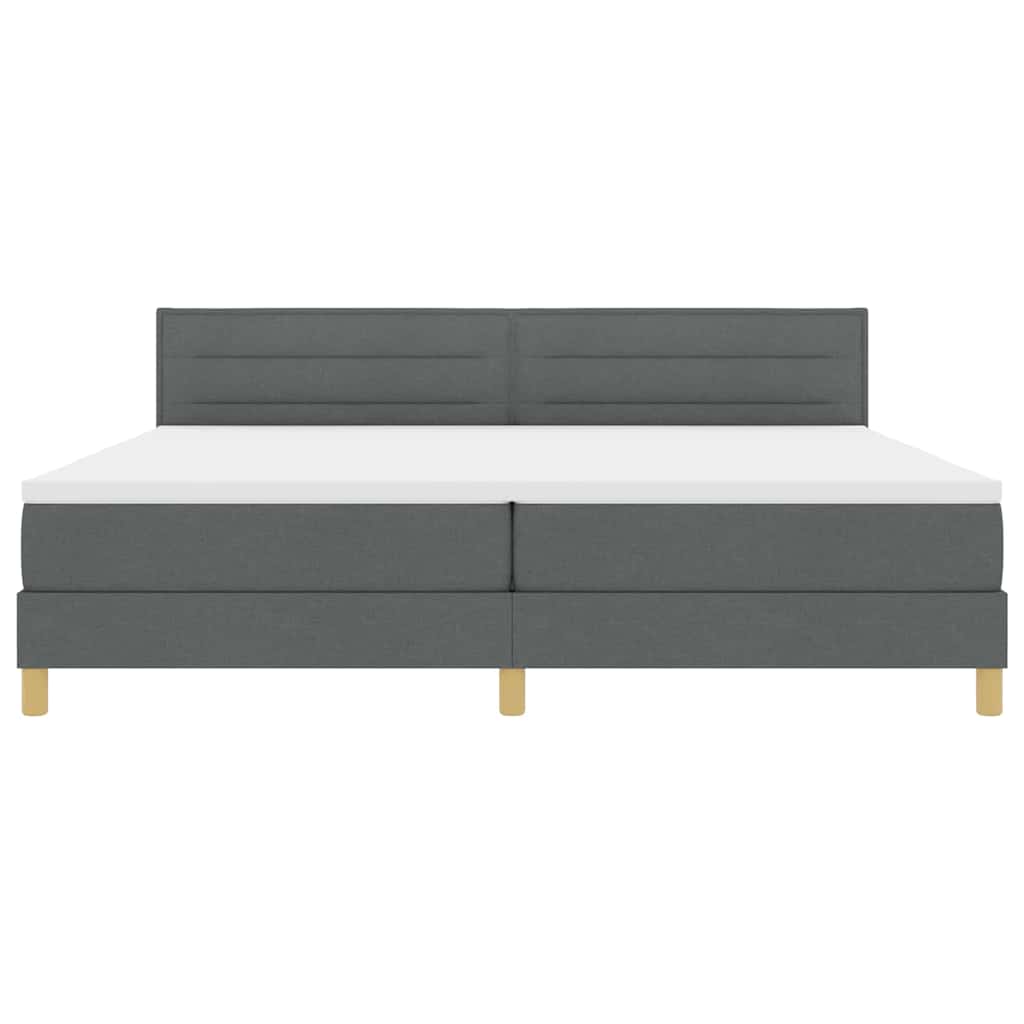 Letto a molle con materasso Grigio scuro 200 x 200 cm Tessuto