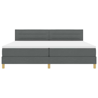 Letto a molle con materasso Grigio scuro 200 x 200 cm Tessuto