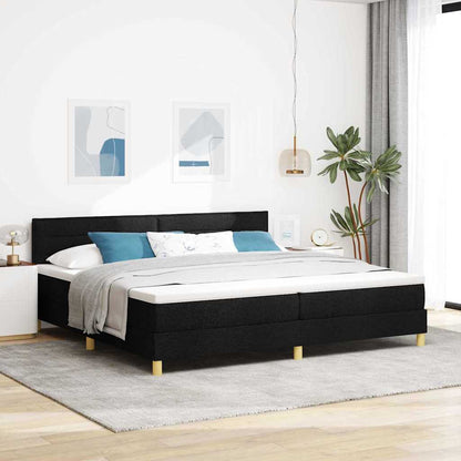Letto a Sorgente LED con strisce LED Nero 200 x 200 cm Tessuto | homemem39