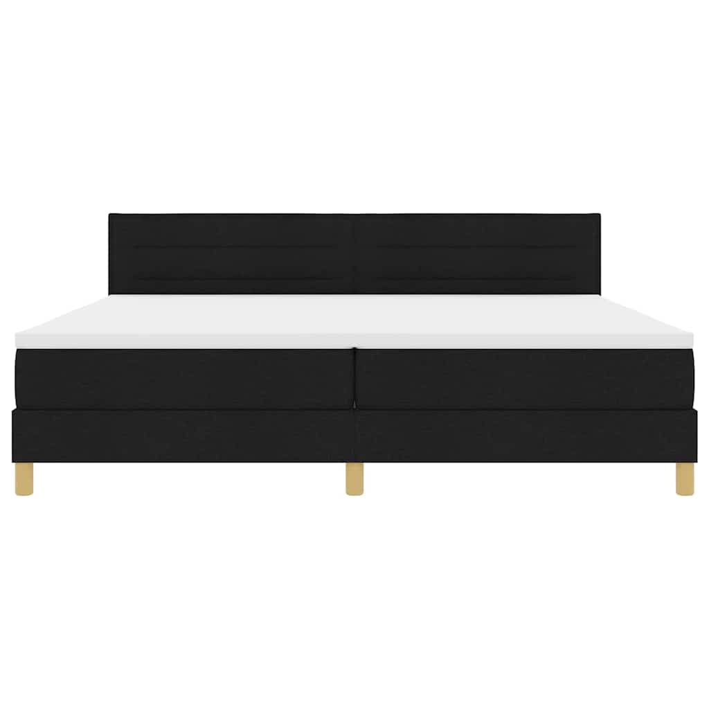 Letto a Sorgente LED con strisce LED Nero 200 x 200 cm Tessuto | homemem39