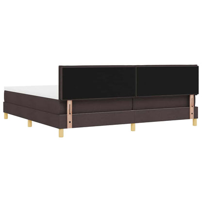 Letto a Sorgente LED Marrone Scuro 200 x 200 cm Tessuto | homemem39