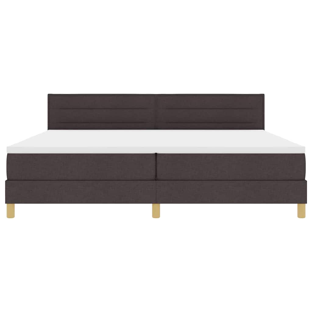 Letto a Sorgente LED Marrone Scuro 200 x 200 cm Tessuto | homemem39