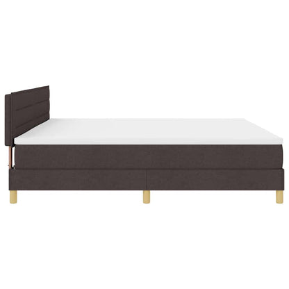 Letto a Sorgente LED Marrone Scuro 200 x 200 cm Tessuto | homemem39