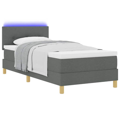 Letto a Sorgente LED Grigio scuro 80 x 200 cm Tessuto | homemem39