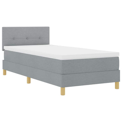 Letto a Sorgente LED Grigio chiaro 90 x 190 cm Tessuto