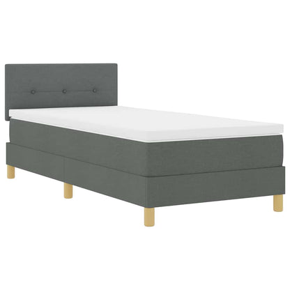 Letto a Sorgente LED Grigio scuro 90 x 190 cm Tessuto