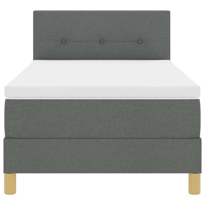 Letto a Sorgente LED Grigio scuro 90 x 190 cm Tessuto