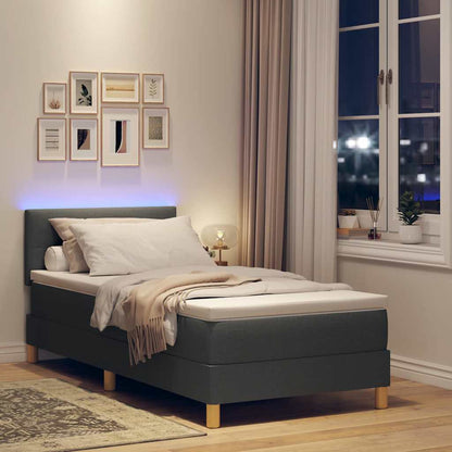 Letto a Sorgente LED Grigio scuro 90 x 200 cm Tessuto | homemem39