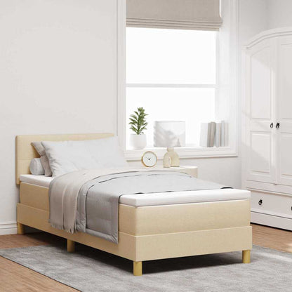 Letto a Sorgente LED con strisce LED Crema 90 x 200 cm Tessuto | homemem39