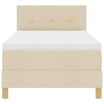 Letto a Sorgente LED con strisce LED Crema 90 x 200 cm Tessuto | homemem39