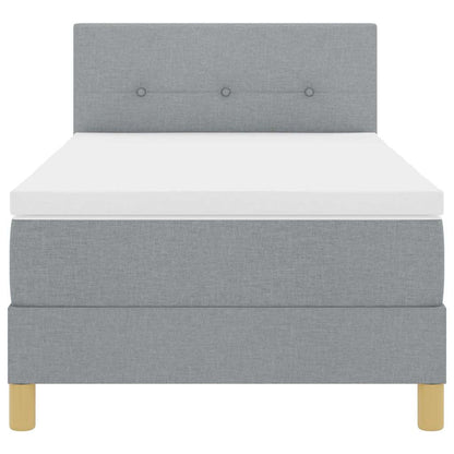 Letto a molle con materasso Grigio chiaro 100 x 200 cm Tessuto