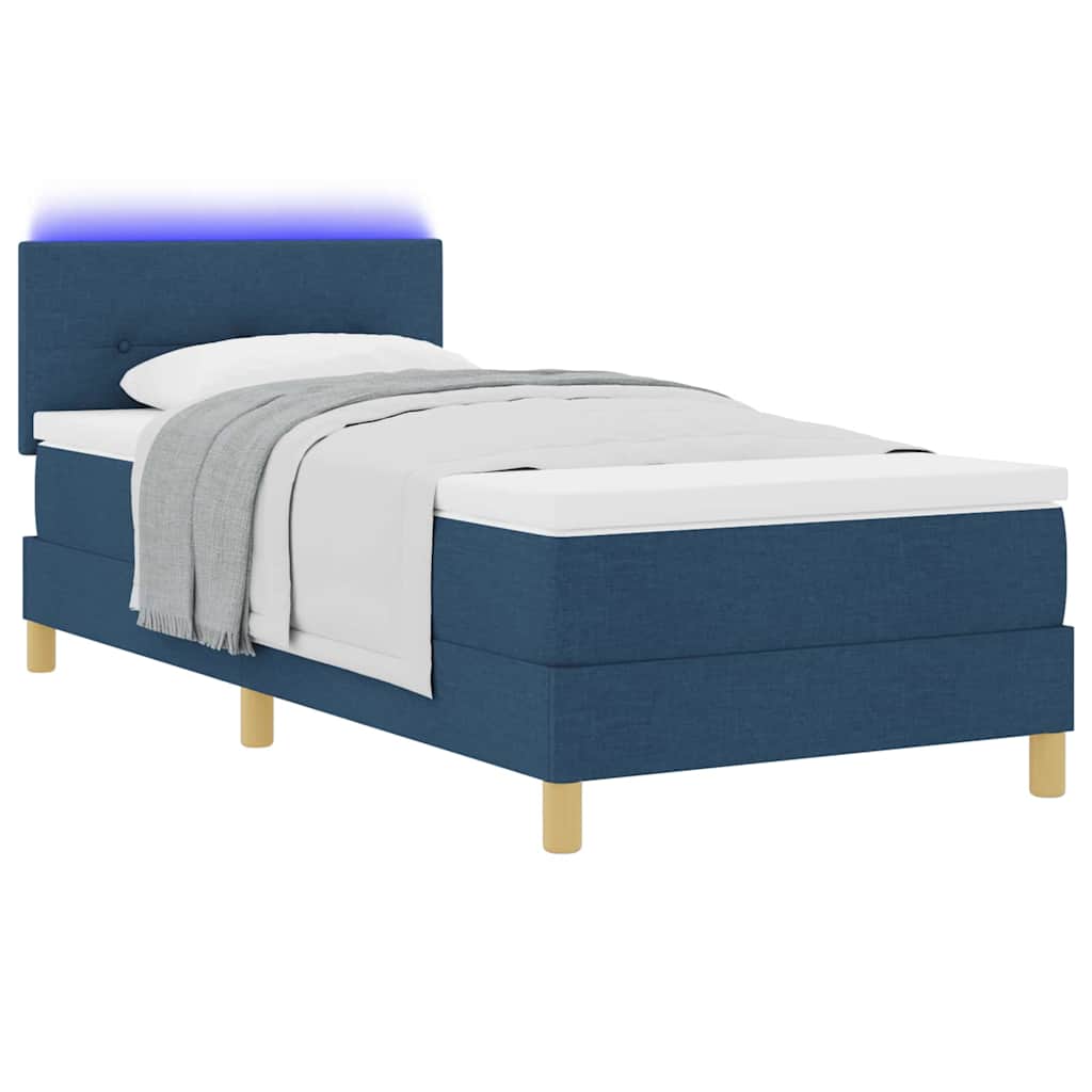 Letto a Sorgente LED con strisce LED Blu 100 x 200 cm Tessuto | homemem39