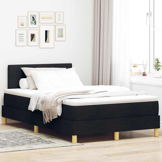Letto a Sorgente LED con strisce LED Nero 120 x 190 cm Tessuto | homemem39