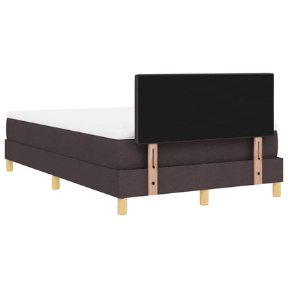 Letto a molle con materasso Marrone scuro 120 x 190 cm Tessuto