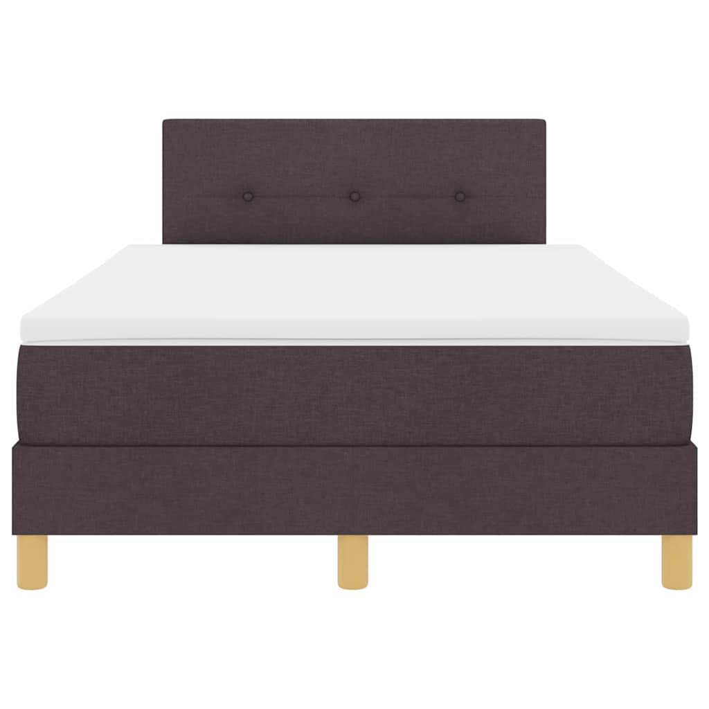 Letto a molle con materasso Marrone scuro 120 x 190 cm Tessuto