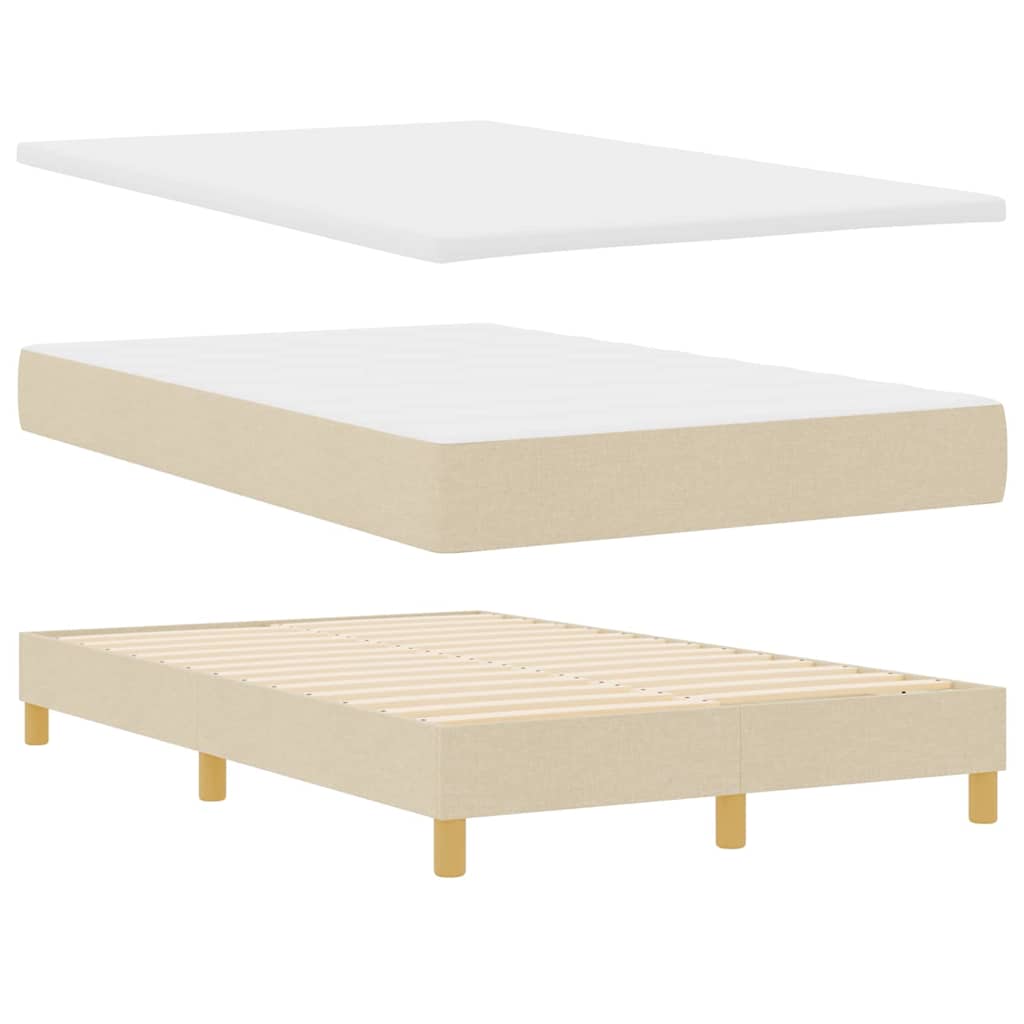 Letto a Sorgente LED con strisce LED Crema 120 x 190 cm Tessuto | homemem39