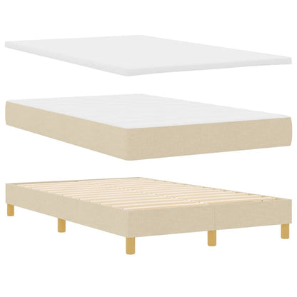 Letto a Sorgente LED con strisce LED Crema 120 x 190 cm Tessuto | homemem39