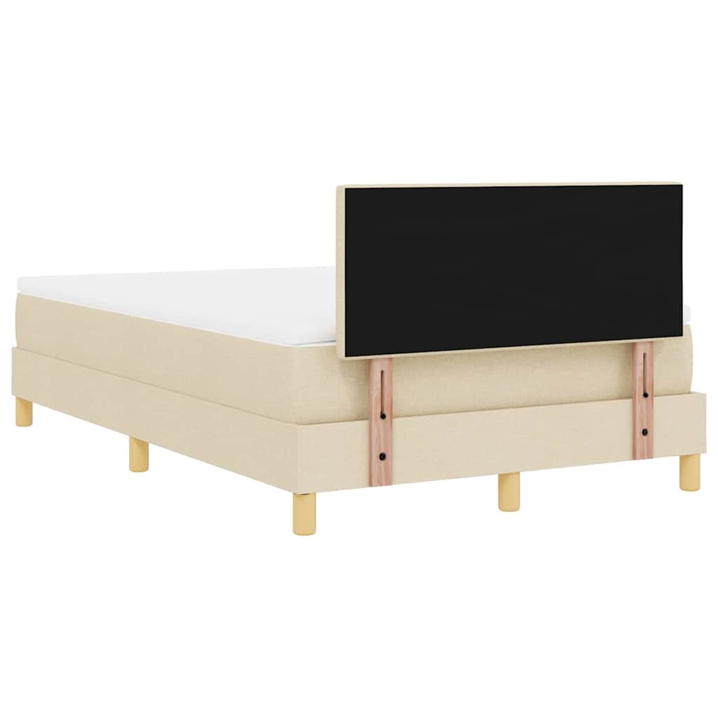 Letto a Sorgente LED con strisce LED Crema 120 x 190 cm Tessuto | homemem39