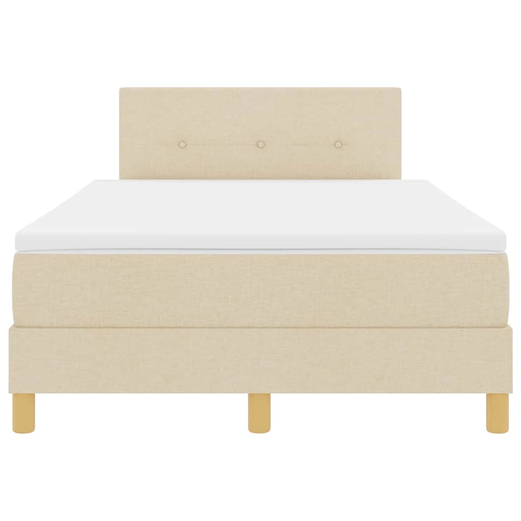 Letto a Sorgente LED con strisce LED Crema 120 x 190 cm Tessuto | homemem39