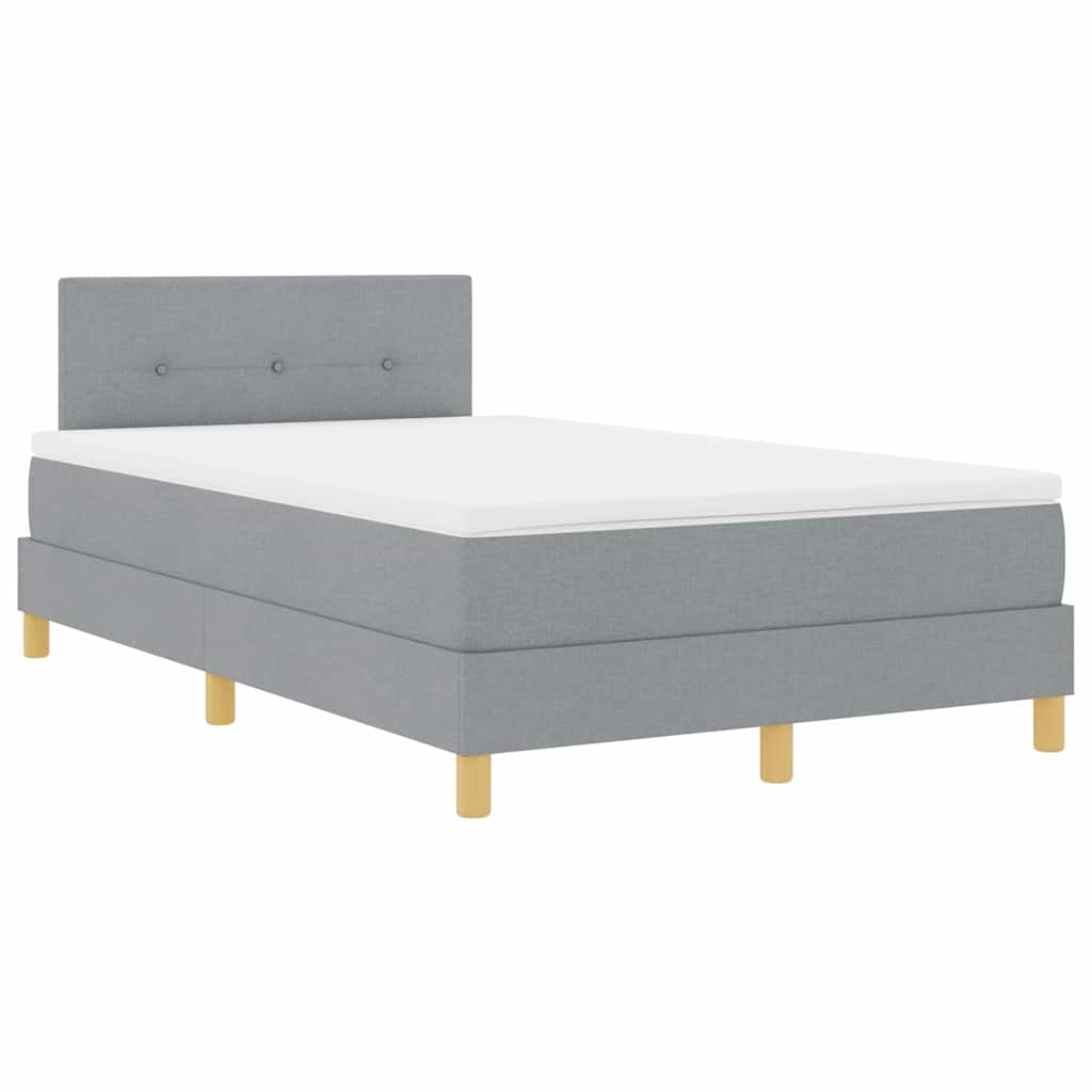 Letto a Sorgente LED Grigio chiaro 120 x 200 cm Tessuto