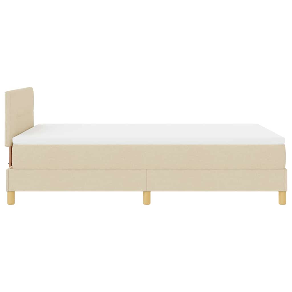 Letto a Sorgente LED con strisce LED Crema 120 x 200 cm Tessuto | homemem39