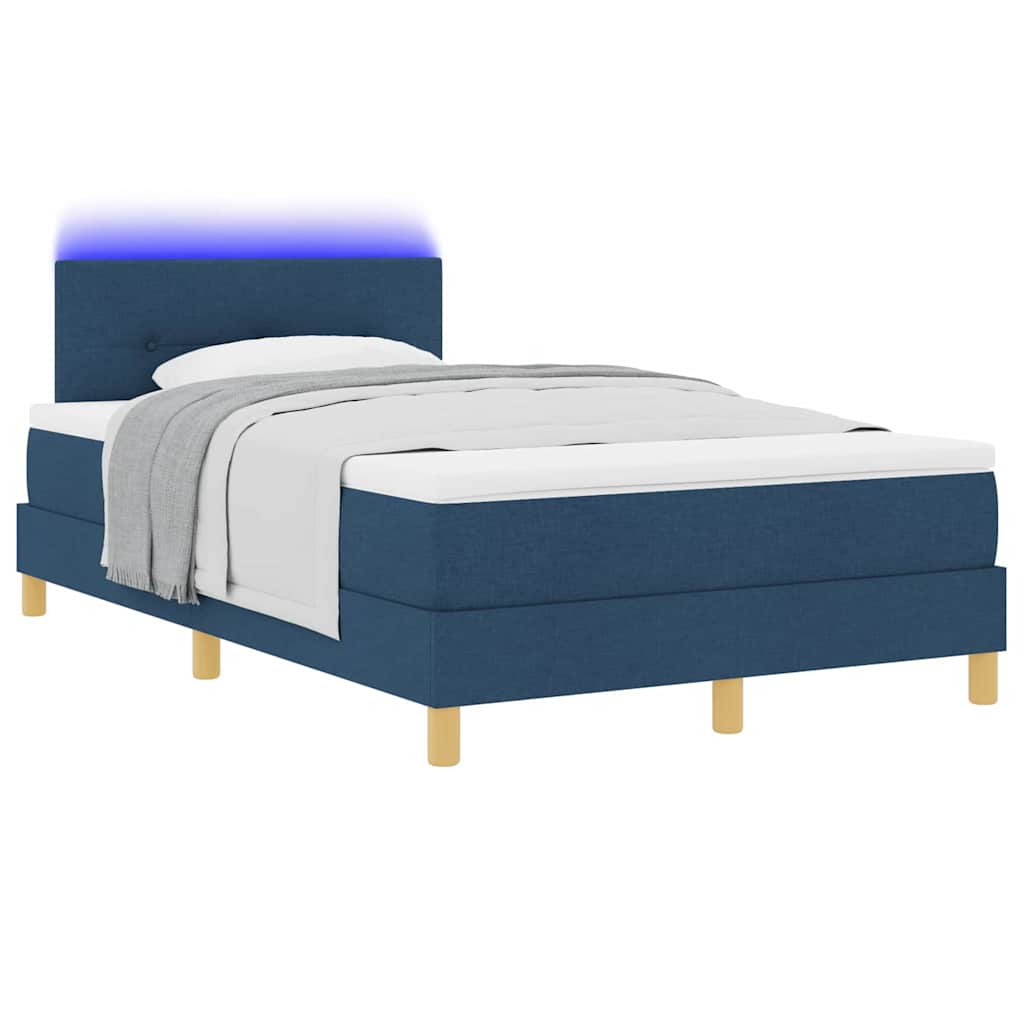 Letto a Sorgente LED con strisce LED Blu 120 x 200 cm Tessuto | homemem39