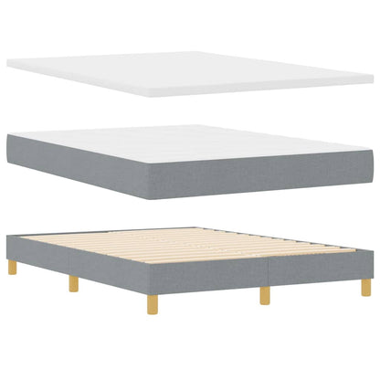 Letto a Sorgente LED con led Grigio chiaro 140 x 190 cm Tessuto