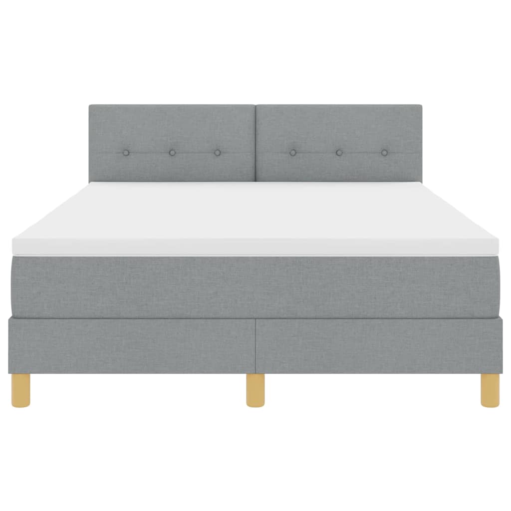 Letto a Sorgente LED con led Grigio chiaro 140 x 190 cm Tessuto