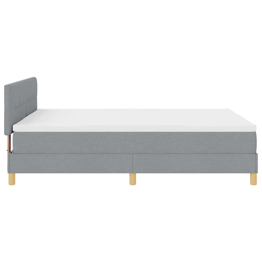 Letto a Sorgente LED con led Grigio chiaro 140 x 190 cm Tessuto