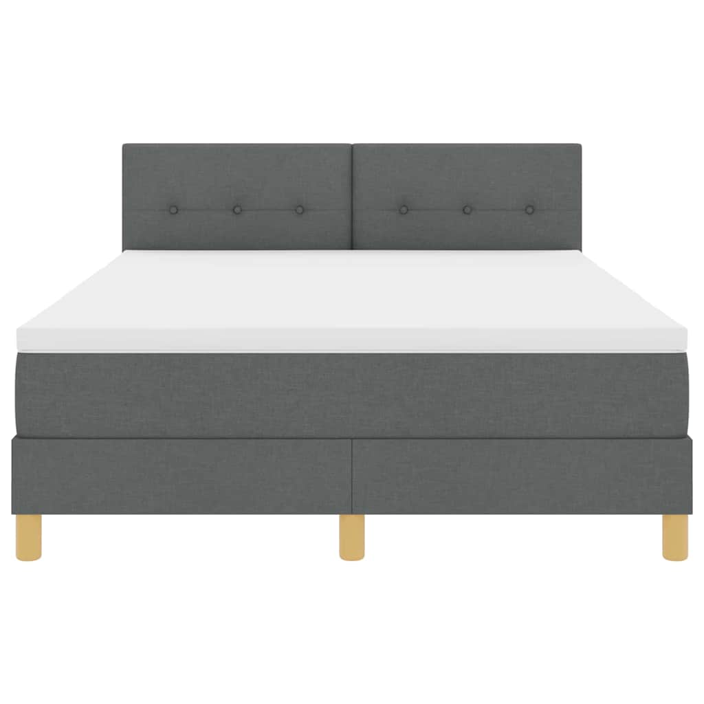 Letto a Sorgente LED Grigio scuro 140 x 190 cm Tessuto | homemem39