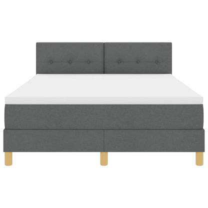 Letto a Sorgente LED Grigio scuro 140 x 190 cm Tessuto | homemem39