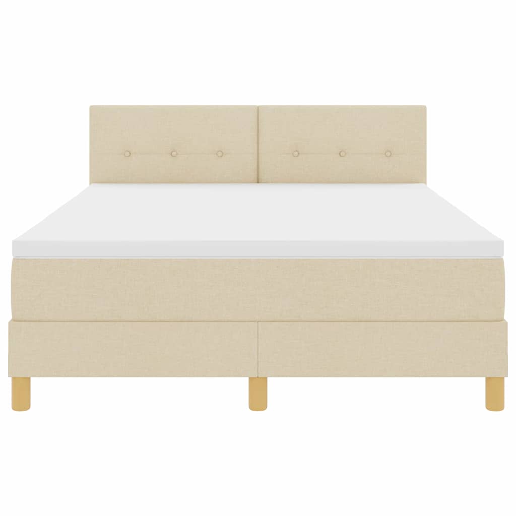 Letto a Sorgente LED con strisce LED Crema 140 x 190 cm Tessuto | homemem39