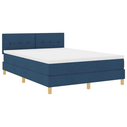 Letto a Sorgente LED con strisce LED Blu 140 x 190 cm Tessuto | homemem39