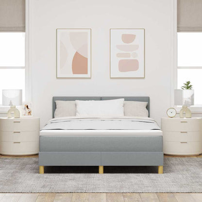 Letto a Sorgente LED Grigio chiaro 140 x 200 cm Tessuto | homemem39