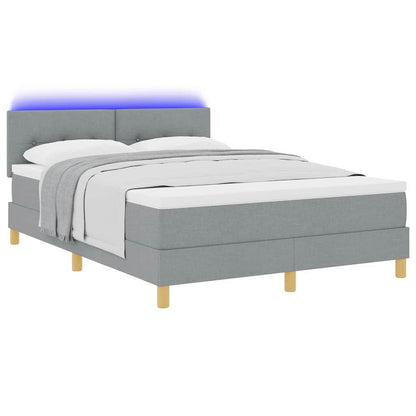 Letto a Sorgente LED Grigio chiaro 140 x 200 cm Tessuto | homemem39