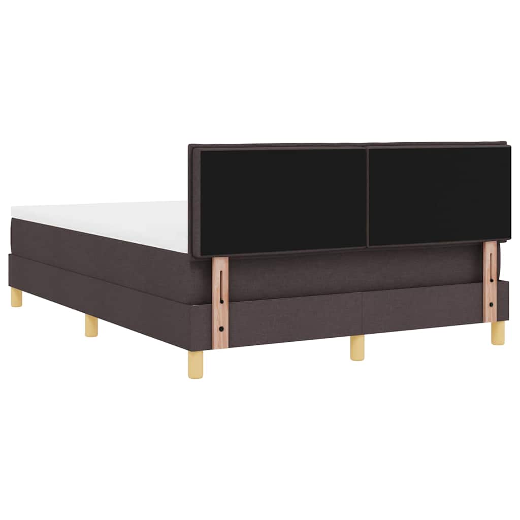 Letto a Sorgente LED Marrone Scuro 140 x 200 cm Tessuto | homemem39