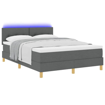 Letto a Sorgente LED Grigio scuro 160 x 200 cm Tessuto | homemem39