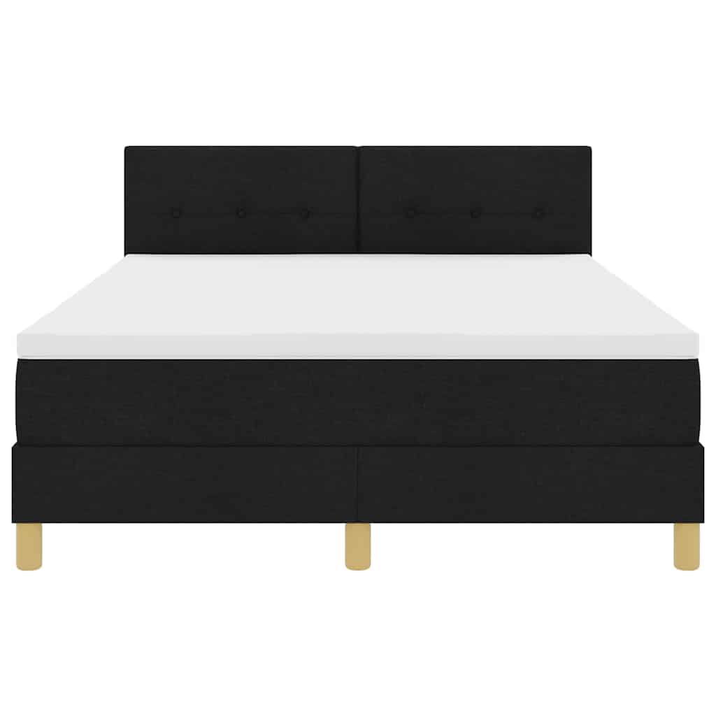 Letto a Sorgente LED con cuscino Nero 160 x 200 cm Tessuto | homemem39
