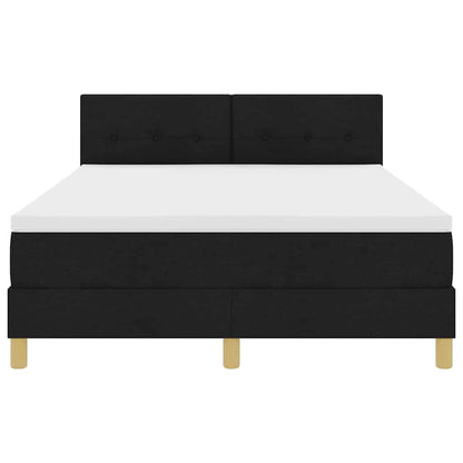 Letto a Sorgente LED con cuscino Nero 160 x 200 cm Tessuto | homemem39