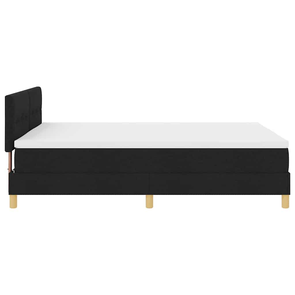 Letto a Sorgente LED con cuscino Nero 160 x 200 cm Tessuto | homemem39