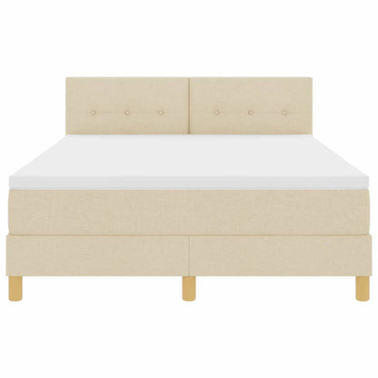 Letto a Sorgente LED con strisce LED Crema 160 x 200 cm Tessuto | homemem39