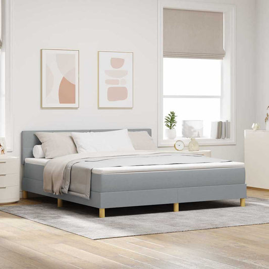 Letto a Sorgente LED Grigio chiaro 180 x 200 cm Tessuto | homemem39